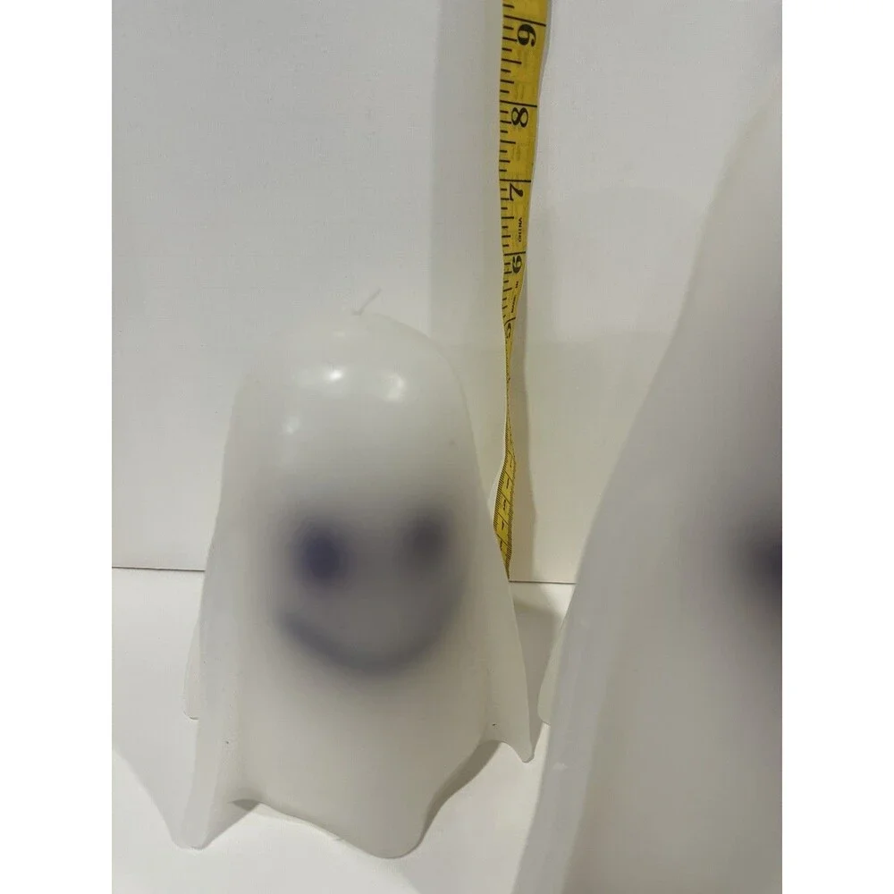 Pottery Barn Halloween Large And Small Heavy Ghost Shaped Candles
